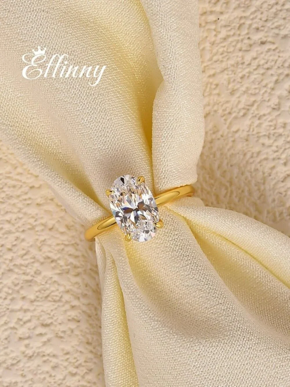 Stunning 3.5 Carat Elongated Oval Cut Engagement Ring, 925 Sterling Silver